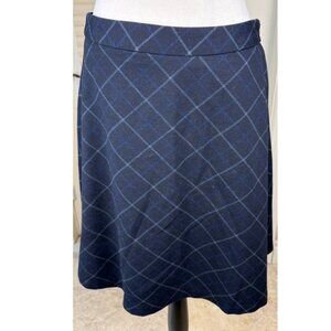 Mario Serrani Italy A-Line Skirt Womens M Blue Plaid Lined Work Office